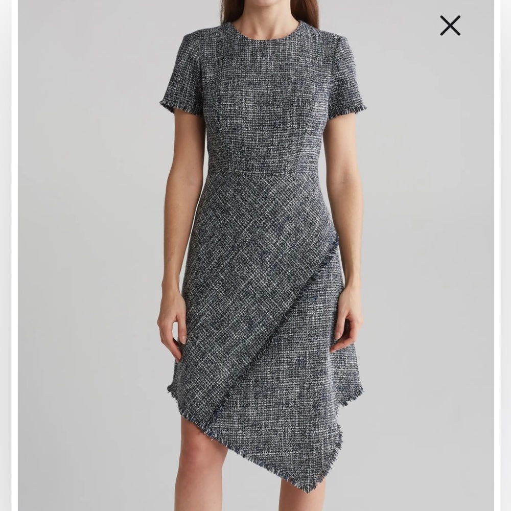 Asymmetric Tweed Fit & Flare Dress - Eliza J Nordstrom. Size 8